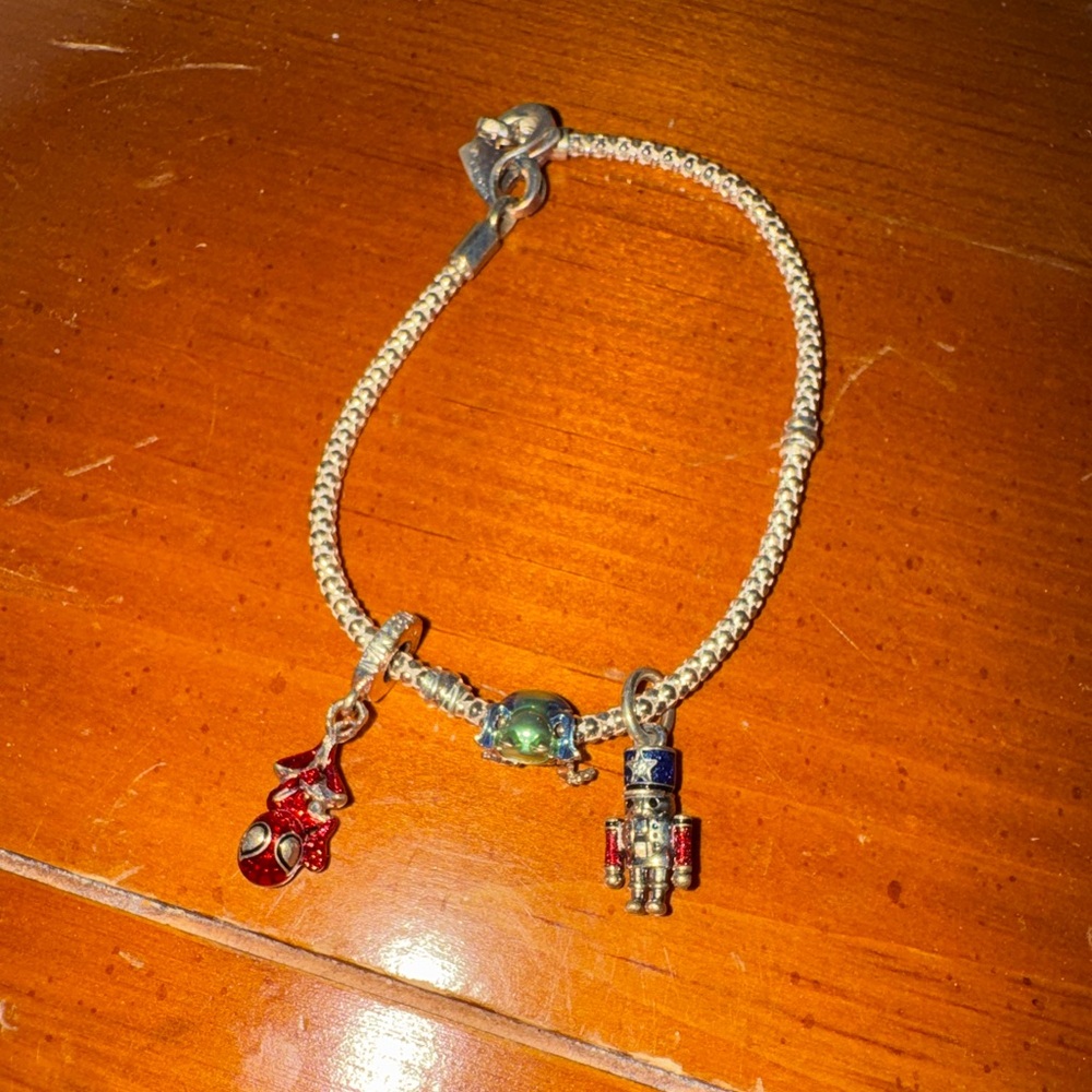 SOLD*****Authentic Pandora Bracelet with 3 Pandora Charms